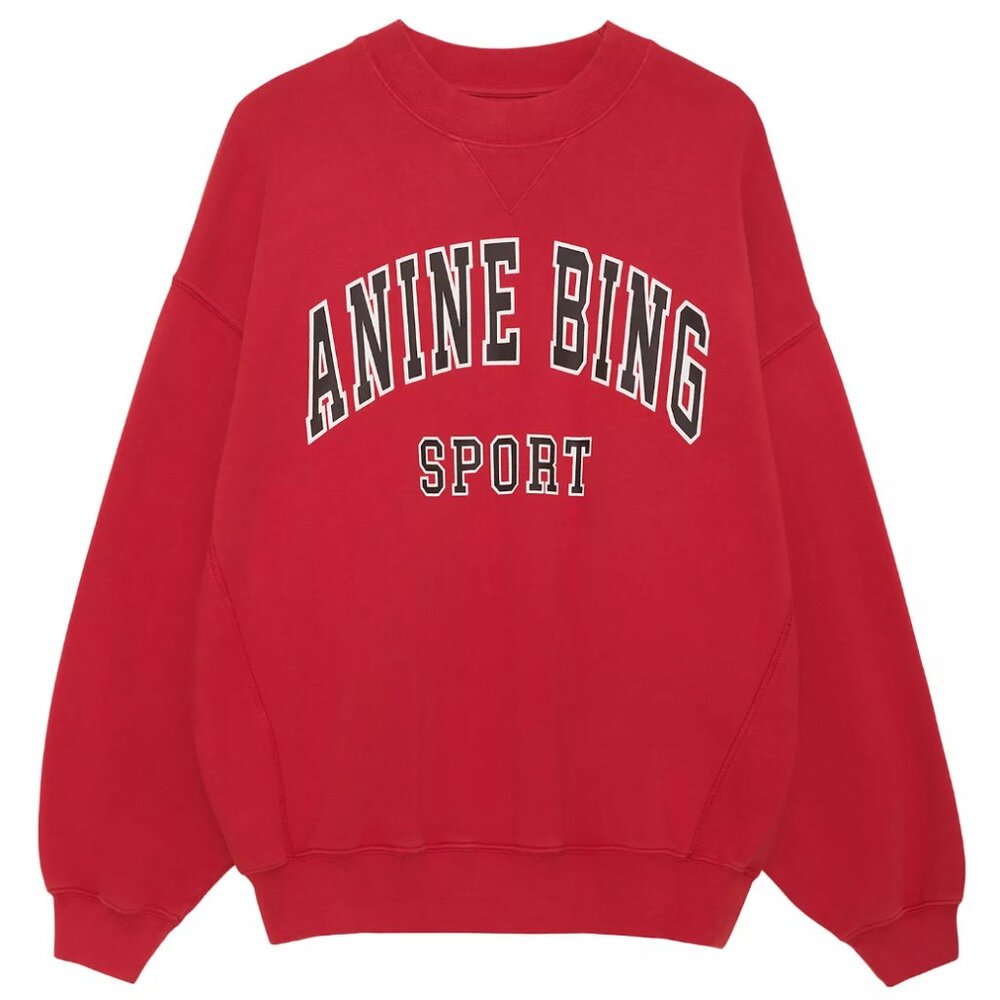 Anine Bing Sport Crewneck Jaci Sweatshirt in Red
